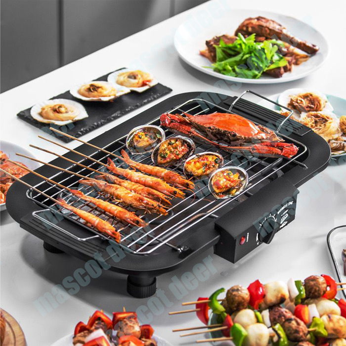 Electric Smokeless Grill Barbeque Korean BBQ Pan Teppanyaki Cookware ...
