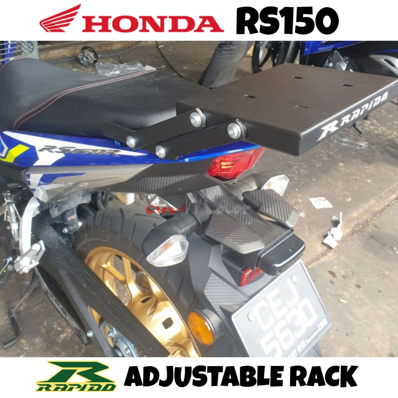RAPIDO Adjustable Rack+Delivery Bag Box Besi Rack YAMAHA 135LC V1 V2-V7 ...