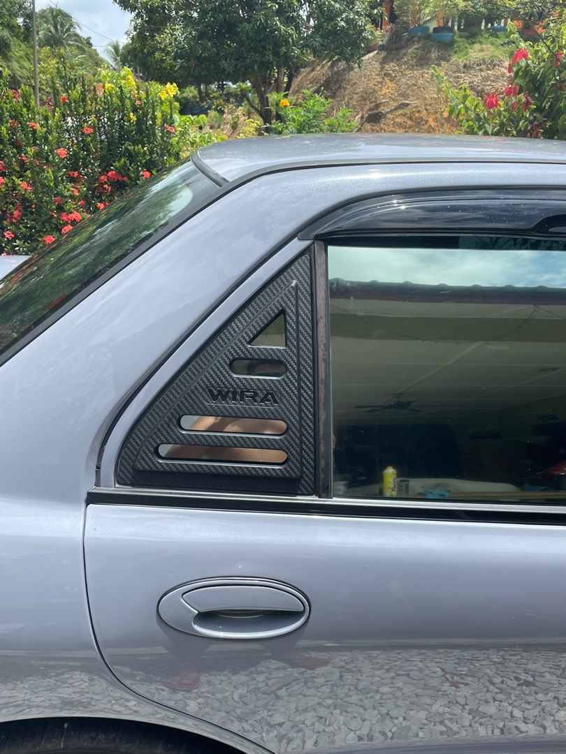 PROTON WIRA TRIANGLE WINDOW COVER 2 pcs Carbon Fiber Side louver ...