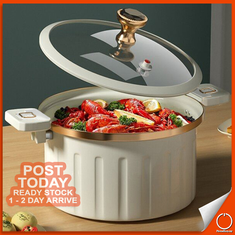 𝐀𝐈𝐑𝐓𝐈𝐆𝐇𝐓 𝐒𝐄𝐀𝐋 10L Enamel Micro Pressure Cooker Multifunction Soup Meat ...