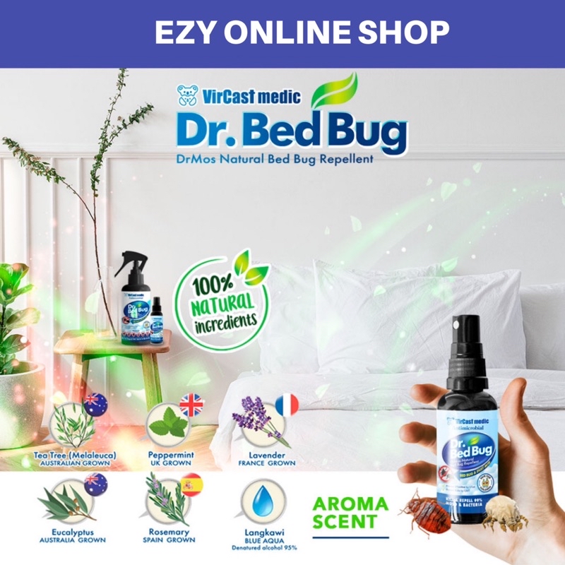 Vircast Medic Dr Bed Bug Natural Repellent Spray 300ml / 100ml 除螨虫喷雾 ...