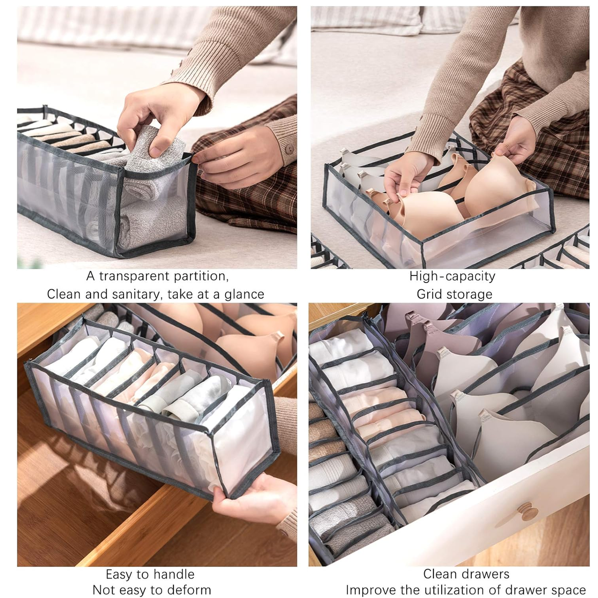 Realeos 6/7/9/11 Slots Closet Cloth Garment Socks Home Underwear ...