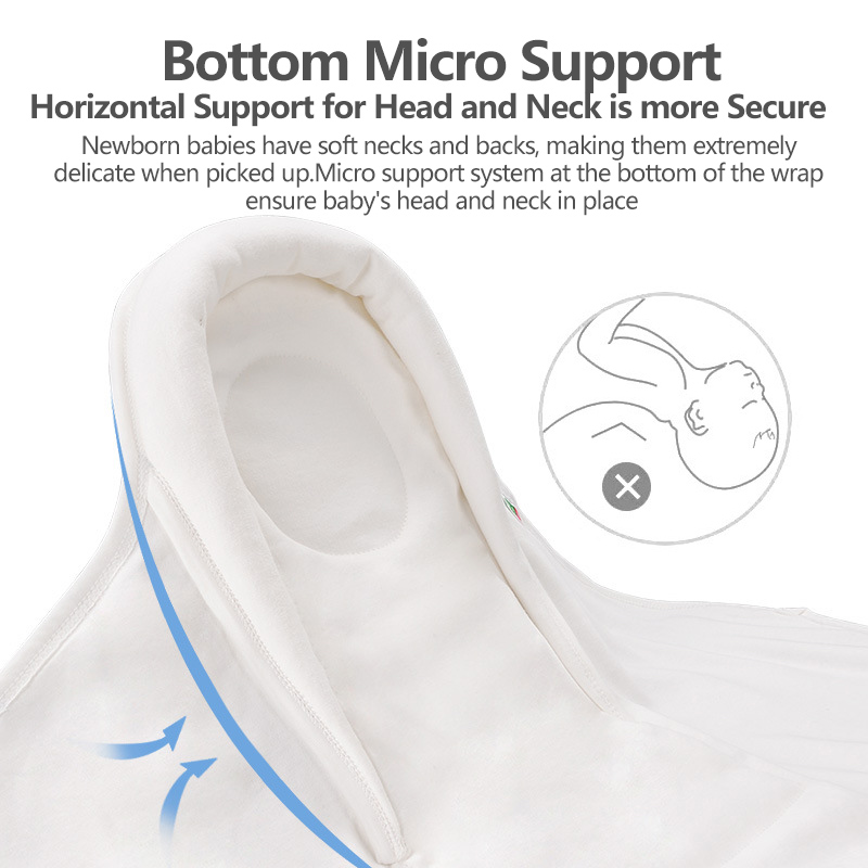 [Einmilk Baby Wrapper] Baby Wrapper with Cap Breathable Super Soft 100% ...