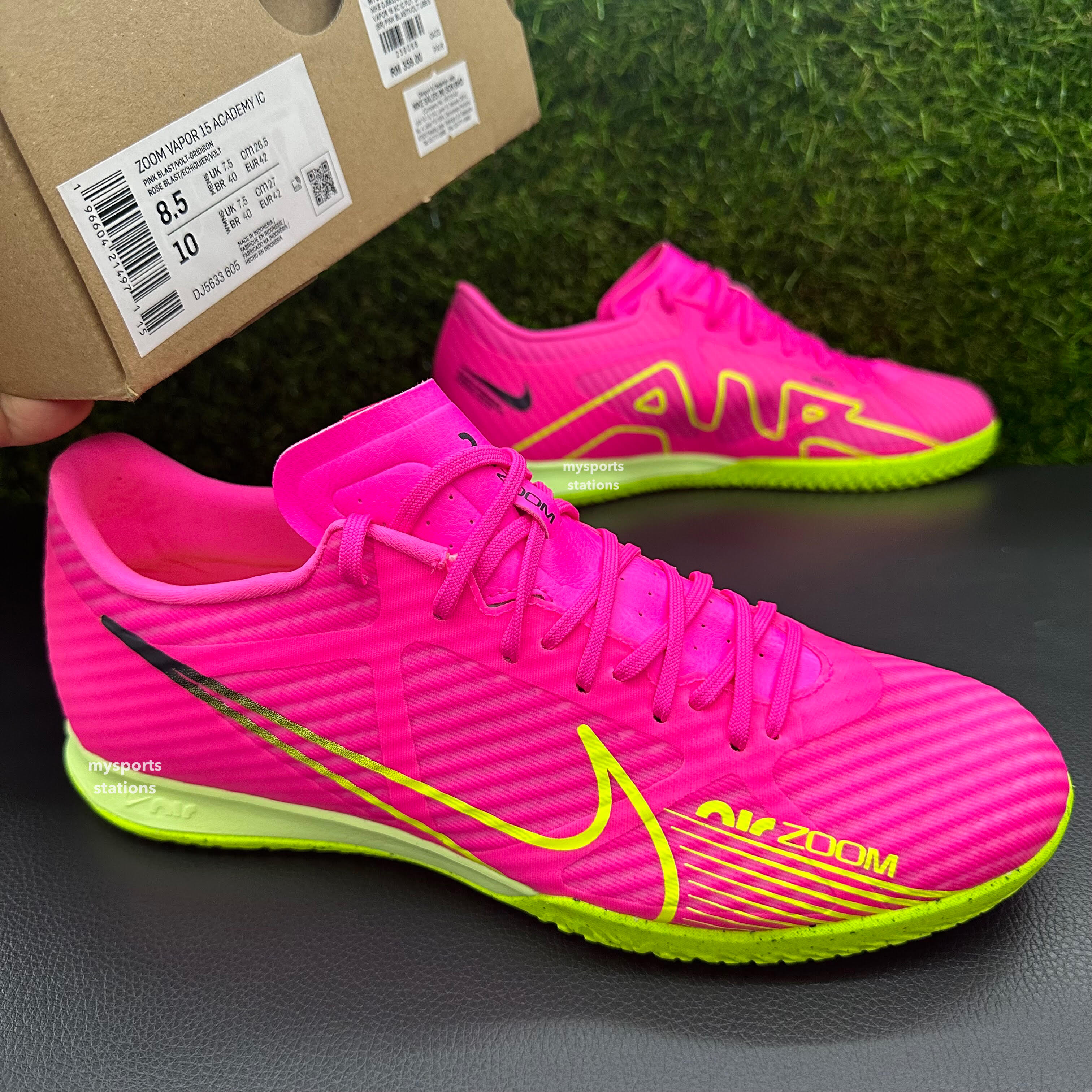 Nike Mercurial Zoom Vapor 15 Academy IC DJ5633 605 Futsal Shoes Kasut Futsal Pink Blast Volt 100 Original Shopee Malaysia