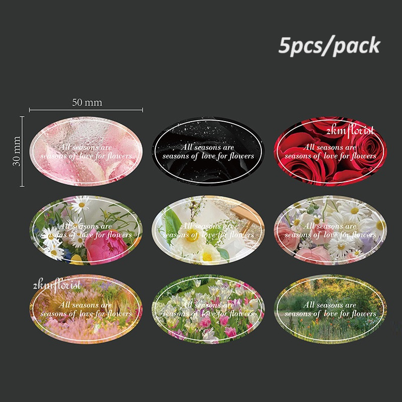 (5PCS) FLOWER STICKER Bouquet DIY Waterproof Stickers Label Scrapbook ...