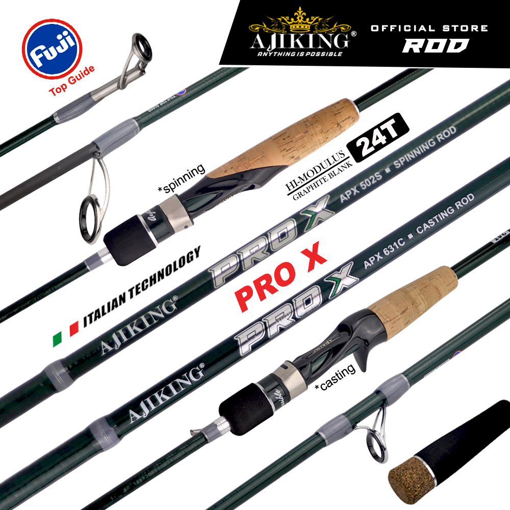 Ajiking Pro X APX Casting Spinning Fishing Rod 5kg Max Load Fuji Top Guide  (5'0ft-6'6ft)