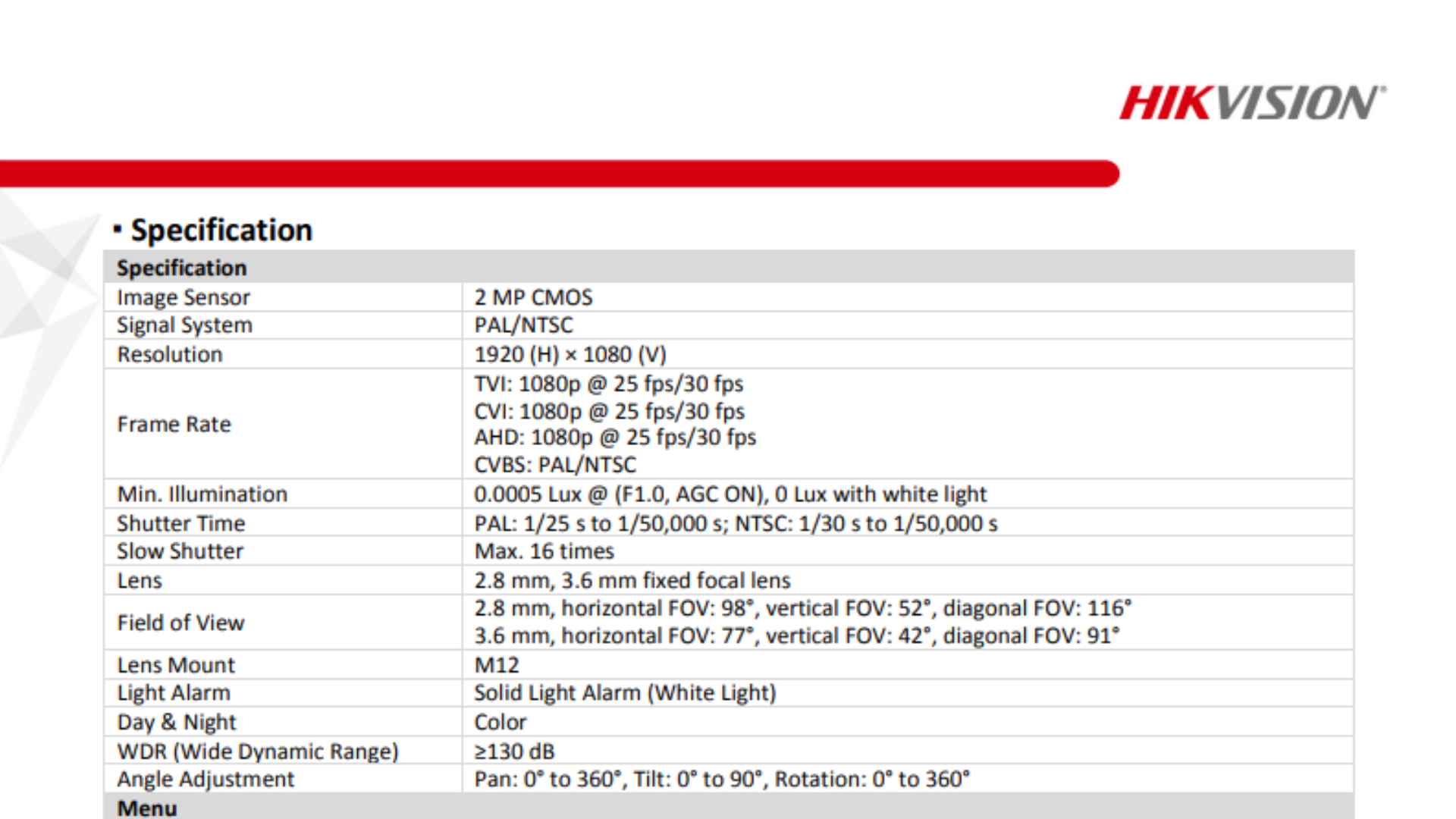 Hikvision 2MP 2 Megapixel ColorVu 24Hour Color Outdoor Analog CCTV ...