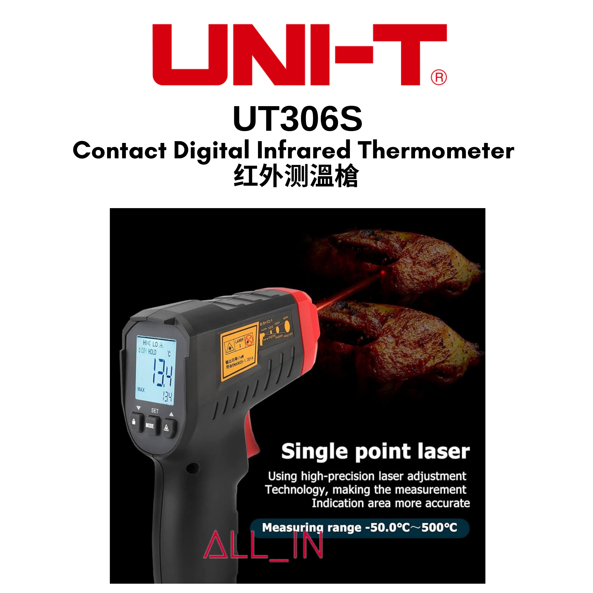 UNI-T UT300A+ (-20℃～400℃) / UT306S ( - 50°C - 500°C ) Infrared ...