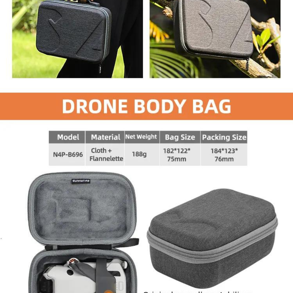 Sunnylife DJI MINI 4 PRO Carrying Case Combo Bag Hard Travel Case Large