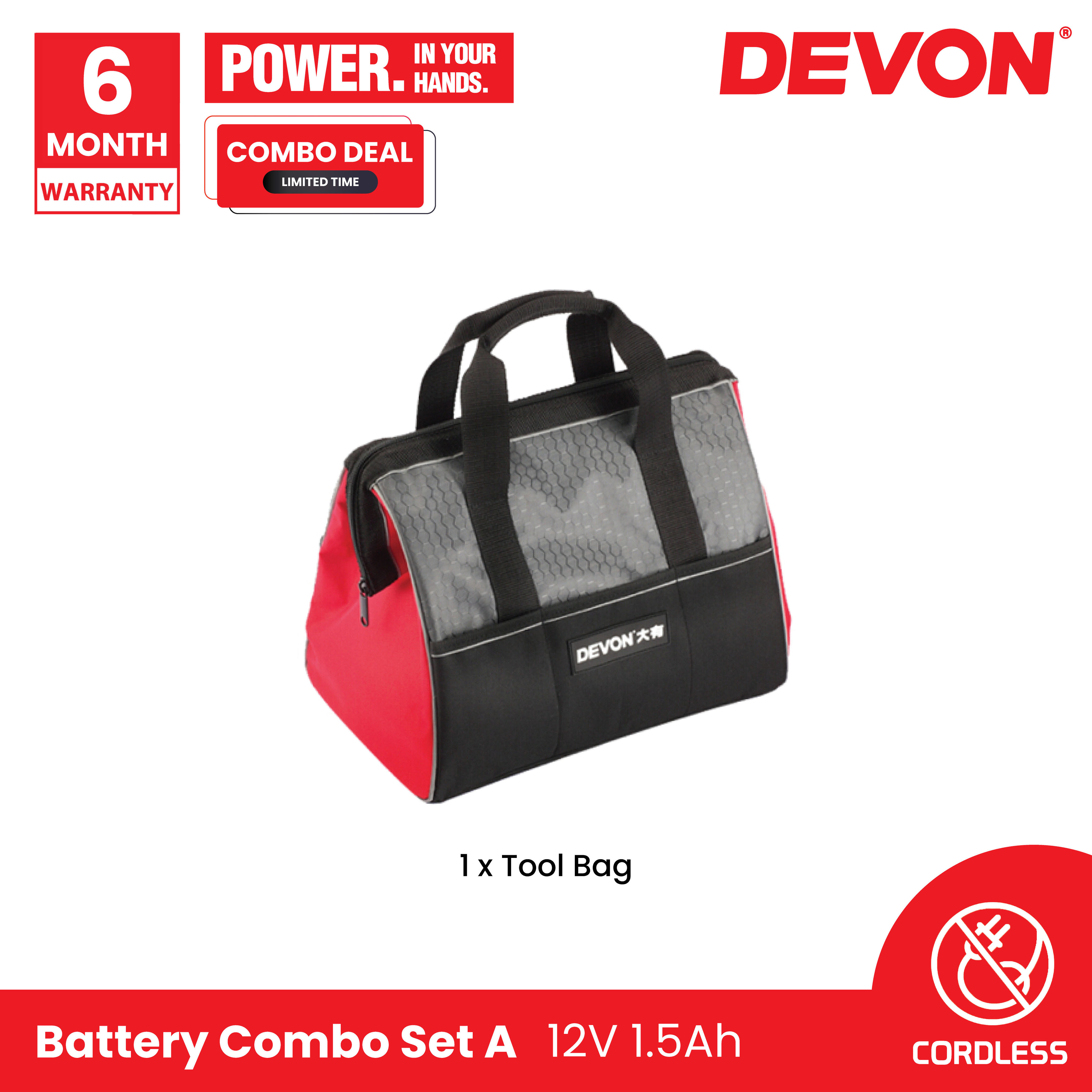 DEVON 12V Battery Combo 5120-Li-12-15 [ Free Digital Inflator + LED ...
