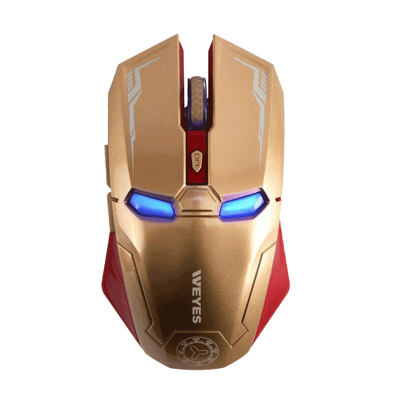 Iron Man Mouse Wireless Gaming Mouse 2.4GHz Wireless Mouse Mute Mice ...
