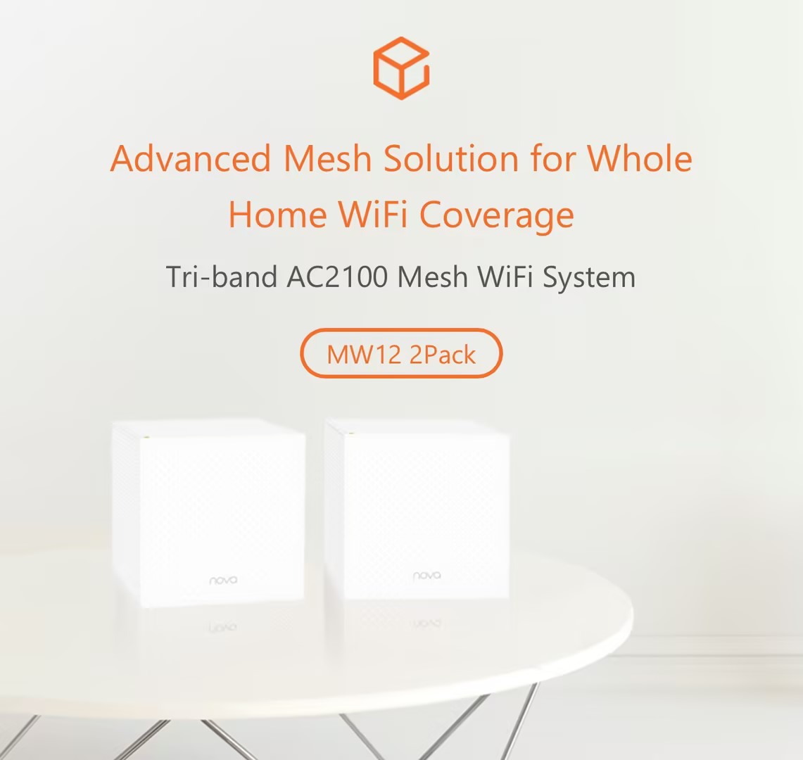 Tenda Nova Mesh WiFi System MW12 - Covers up to 4000 sq.ft - Tri-Band  AC2100 Whole