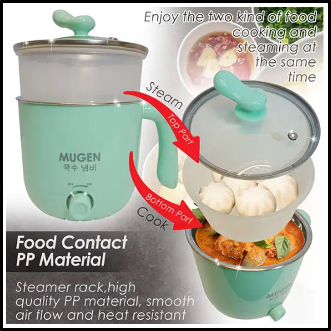 MUGEN Handy Multi Cooker Oden Cooker, Mini Cooker, Steamer, Portable ...