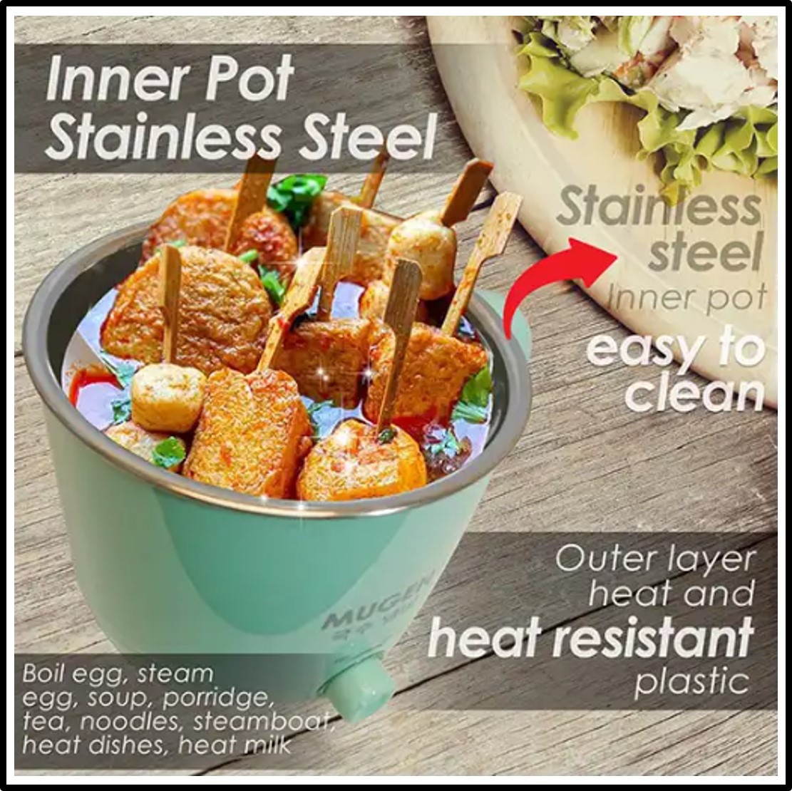 MUGEN Handy Multi Cooker Oden Cooker, Mini Cooker, Steamer, Portable ...