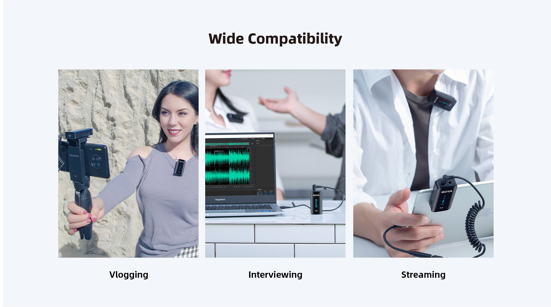 Boya Microphone BY-XM6-K2 2.4GHz Ultra Compact Wireless Microphone ...