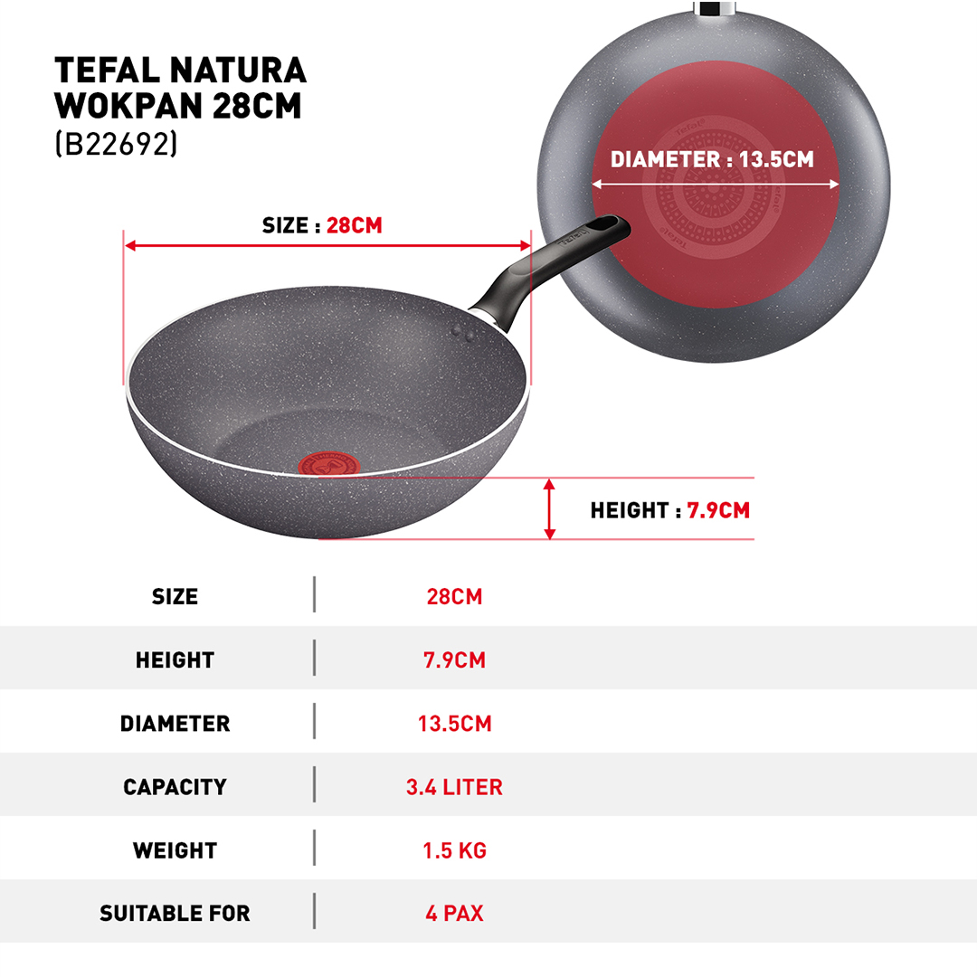 Tefal Natura Pcs Set Wokpan Cm Wokpan Cm Frypan Cm Ladle