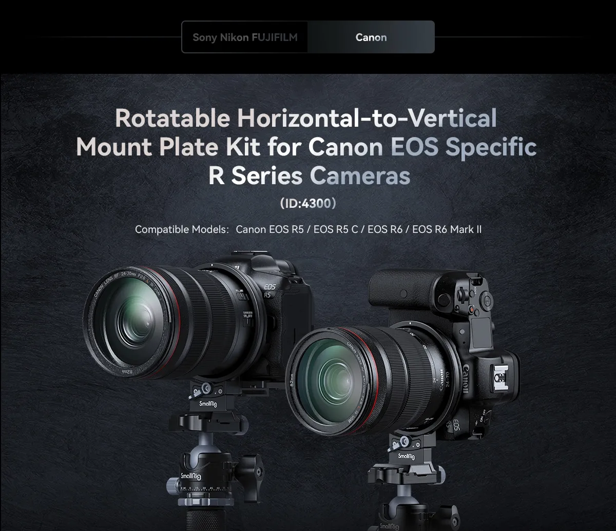 Smallrig 4244 Rotatable Horizontal-to-Vertical Mount Plate Kit for Sony ...