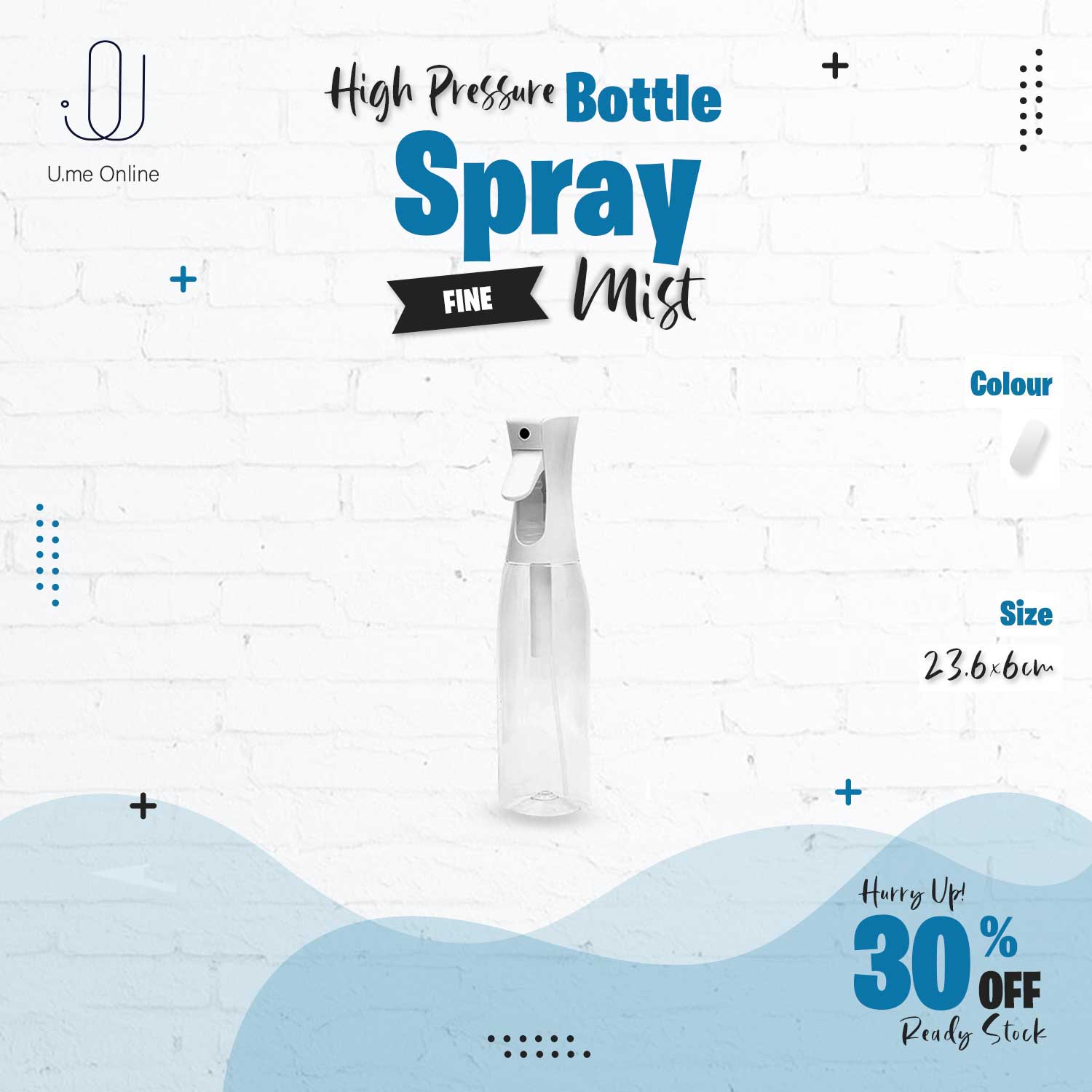 U.me Nano Mist Spray Bottle 200ML/300ML/500ML Hand Press Mist Spray ...