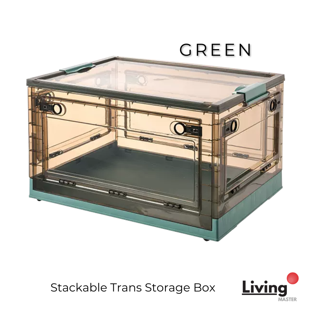Foldable Storage Box Stackable Transparent Storage Box Large Capacity ...