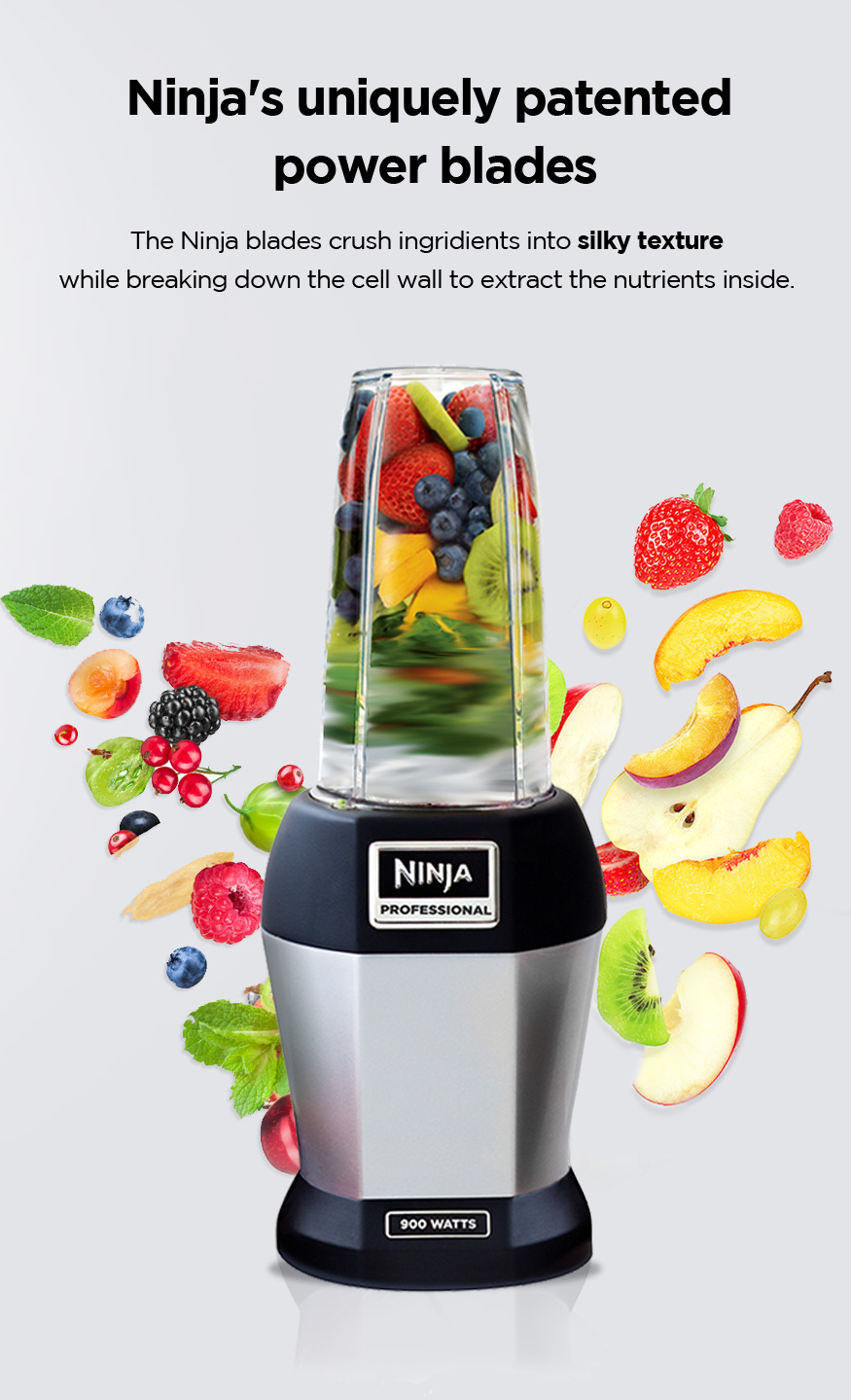 Ninja Personal Blender,ProExtractor Blades,2 On the Go Cups,500ml