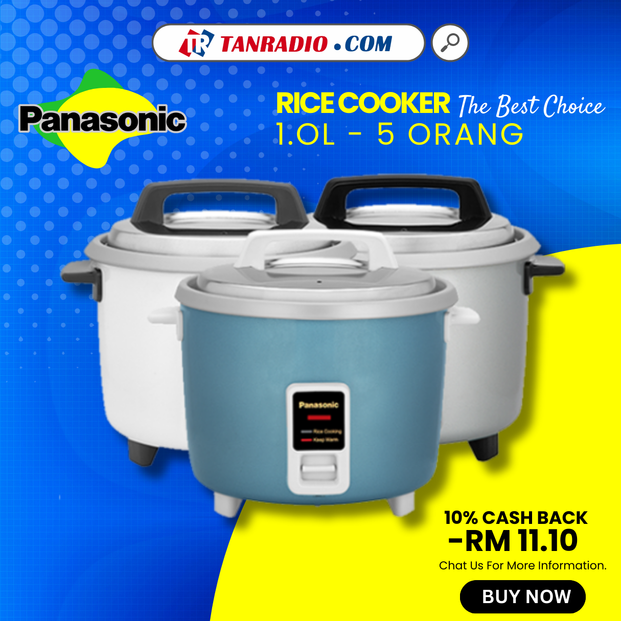 Panasonic SR-Y10 Conventional Rice Cooker (1.0L) | Shopee Malaysia