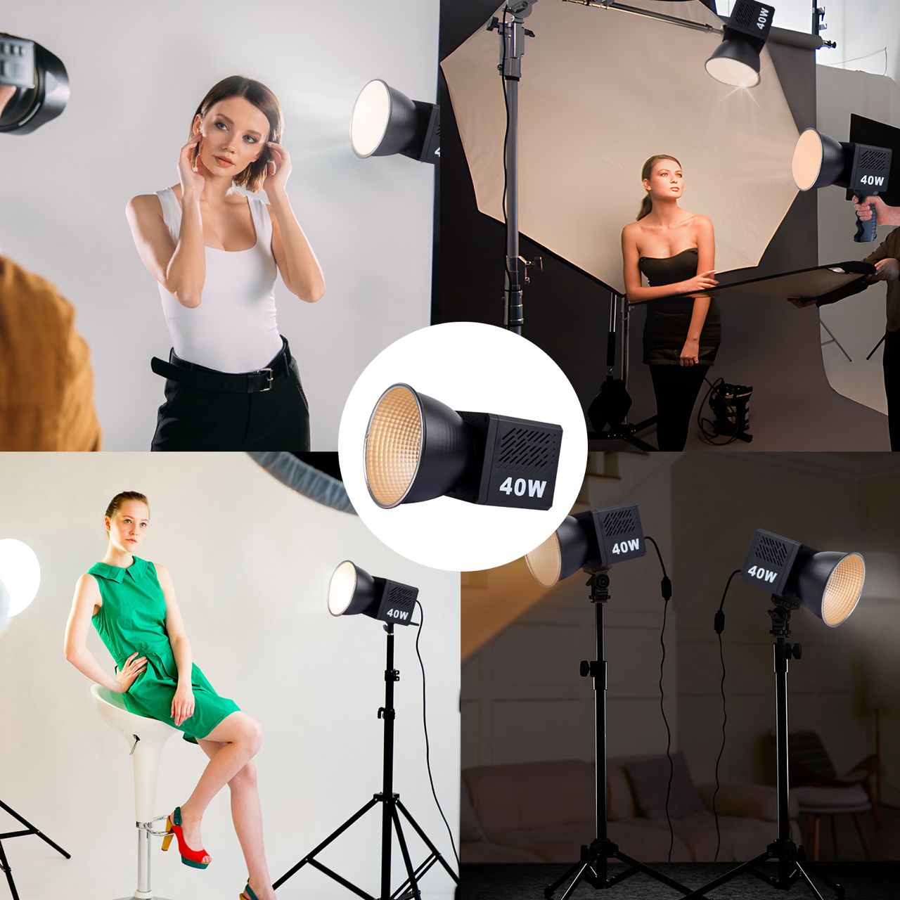 40W 2500K-6500K Bi-Color LED Palm Photography Video Light Portable ...