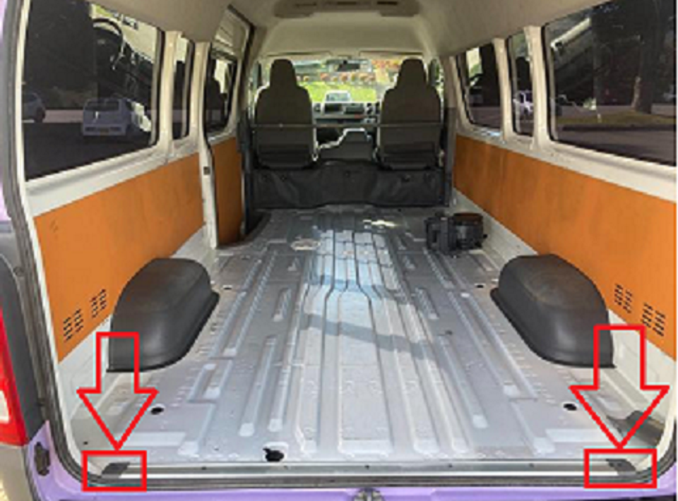 TOYOTA HIACE KDH200 REAR BONNET END PANEL STEEL TRIM SIDE COVER PLASTIC ...