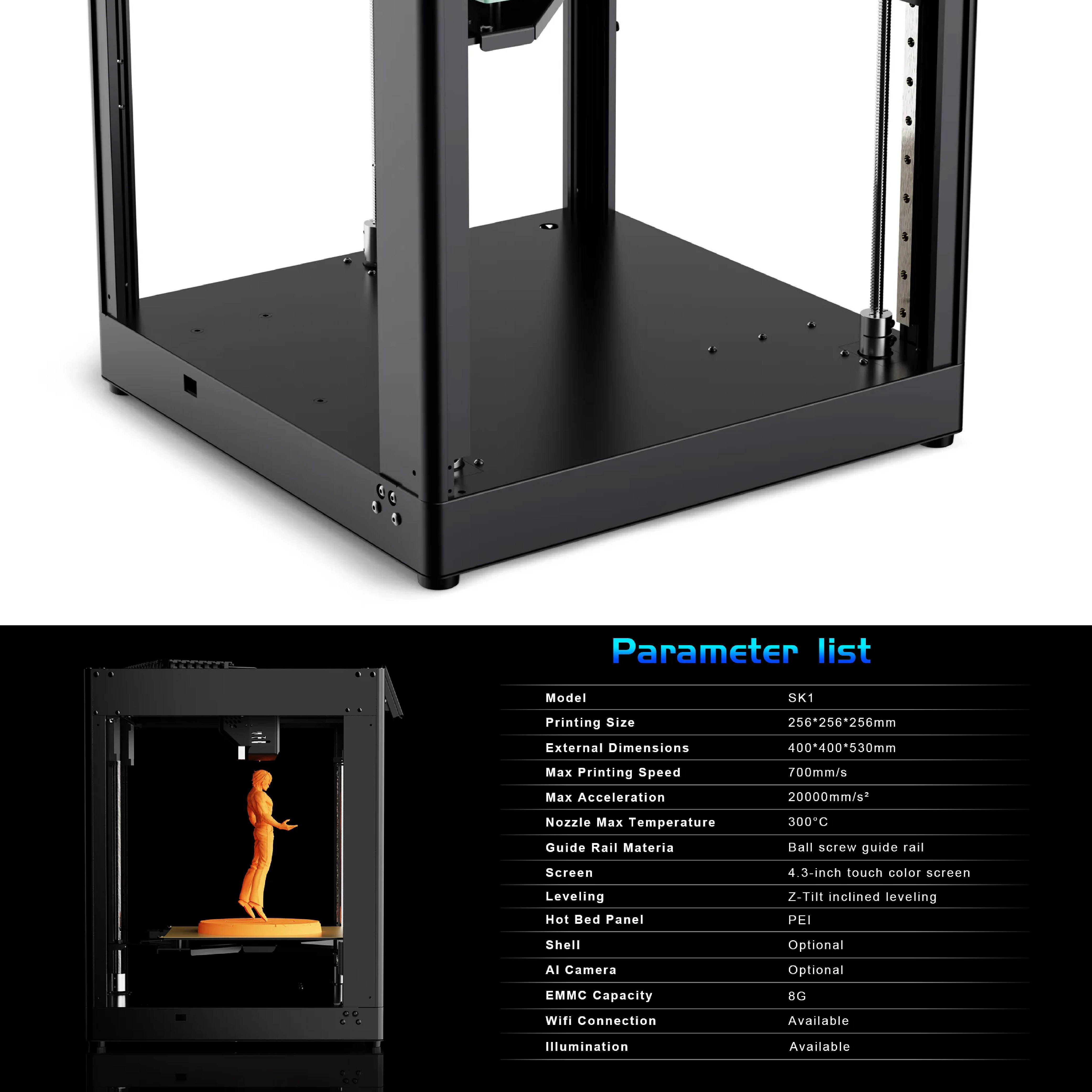 Two Trees SK1 High Speed Printing up to 700mm/s / WiFi Control / All ...