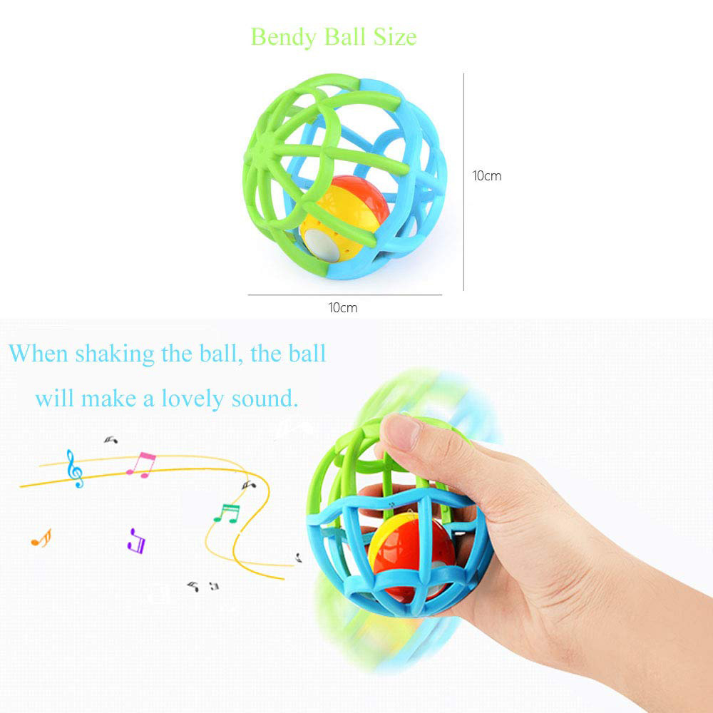 GOODWAY Soft Activity Ball with Light Sound Baby Rattle Ball Grasping ...