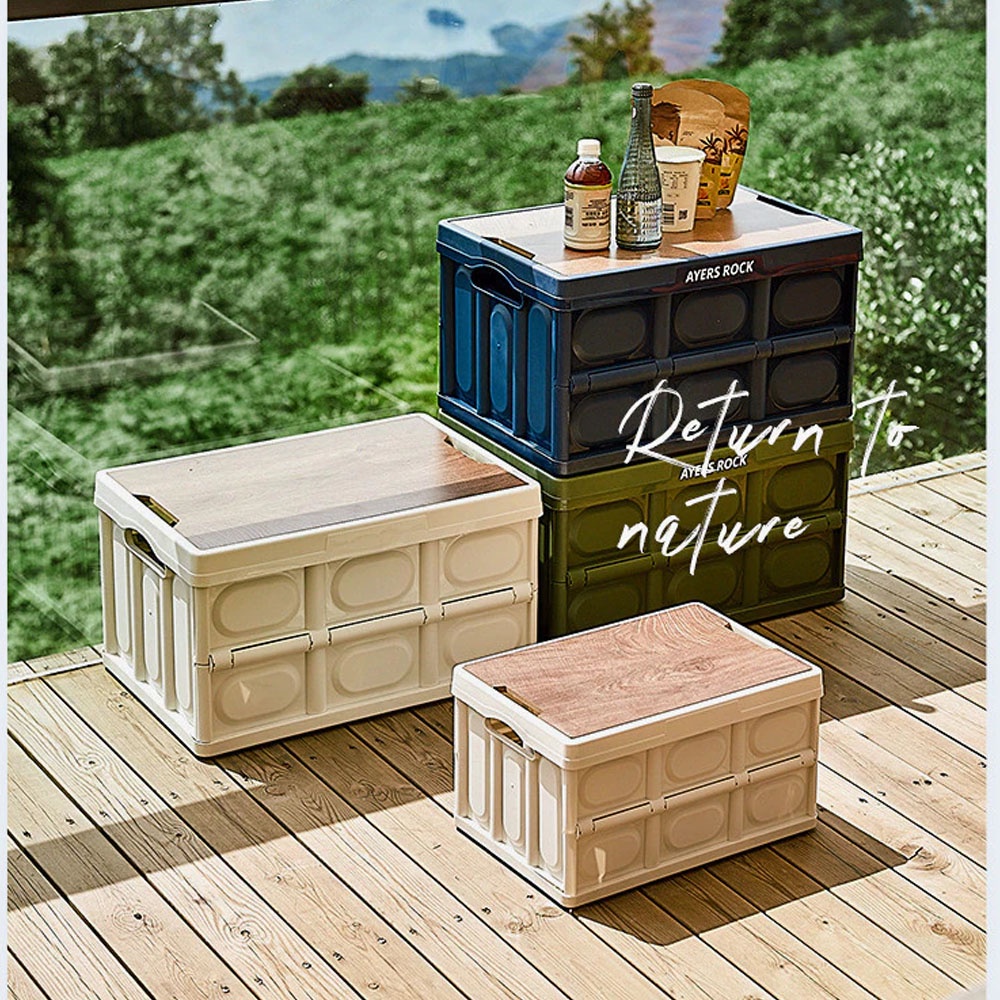 Foldable Storage Box Camping Outdoor Waterproof Car Container Home Wood ...