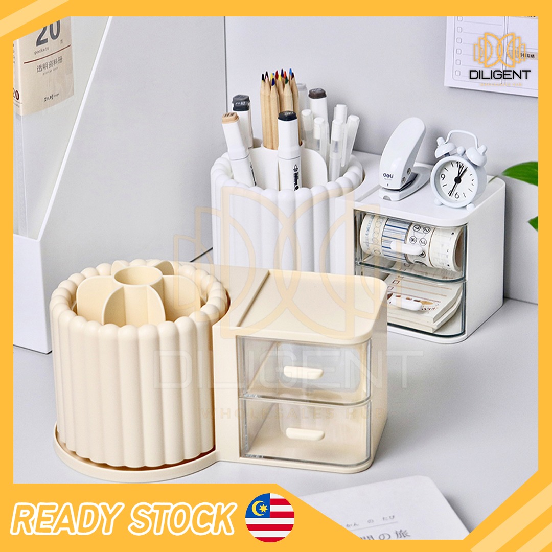 【D326 READY STOCK】Ins Style 360-Degree Rotating Holder Storage Box ...