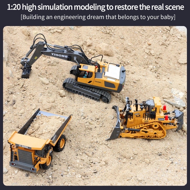 RC Excavator YIGONG Bucket Alloy 360 Pusing Remote Control Toys RC ...