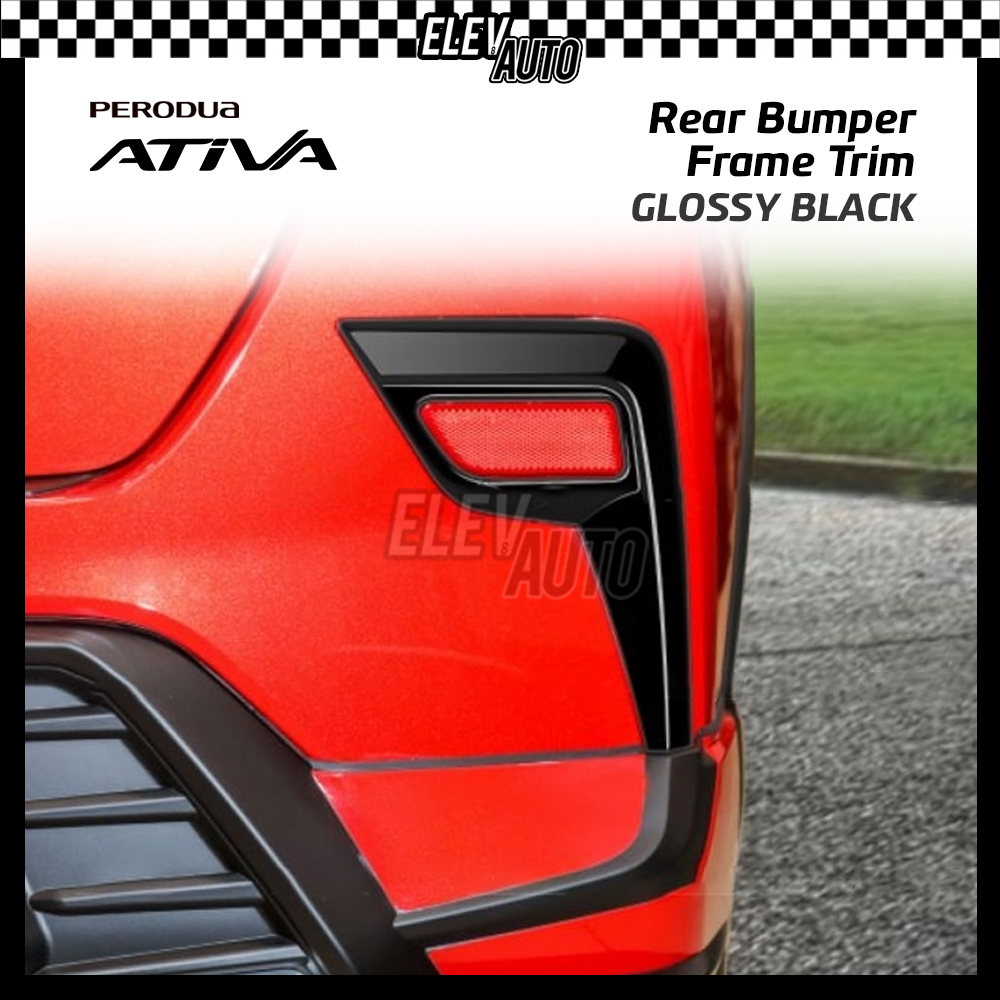 Perodua Ativa Rear Bumper Reflector Frame Trim Carbon Fiber Chrome ...