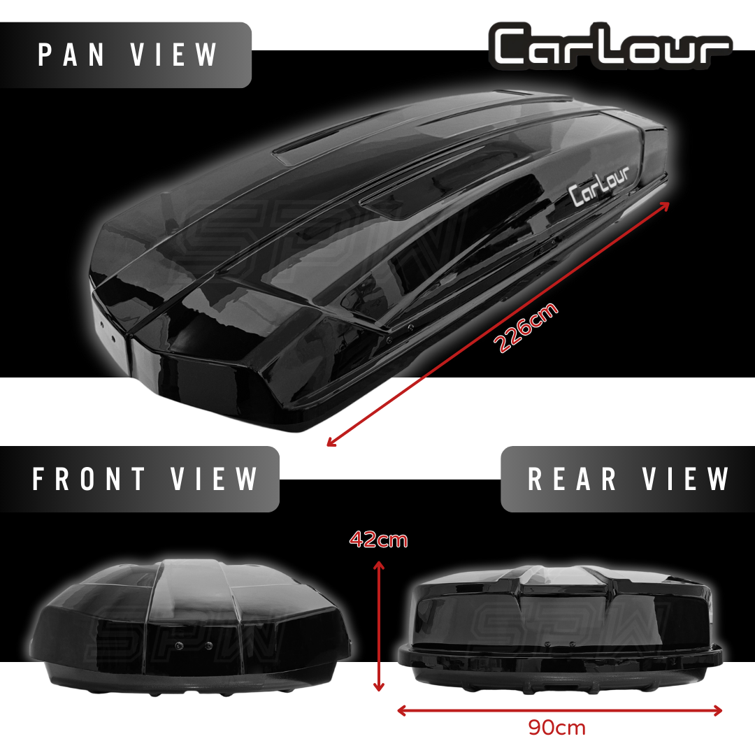 CARLOUR (E2) Roof Box 600L Slim Design Roofbox Roof Luggage Carrier 600 ...