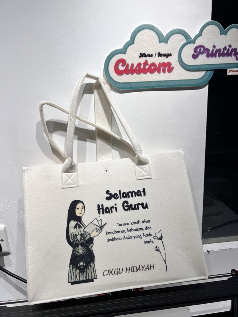 Hadiah Hari Guru Teacher Gift Present Teacher S Day Tote Beg Felt Bag