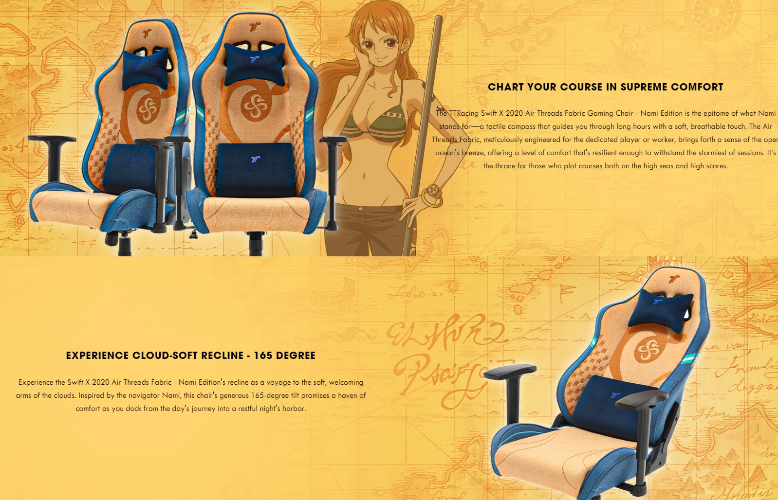 TTRacing SWIFT X 2020 NAMI Edition Air Threads Fabric Gaming Chair ...