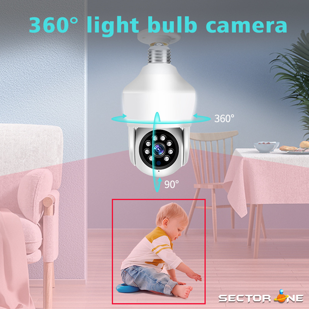 HD 1080P Wifi Camera E27 CCTV LED Light 360 Wireless Panoramic Home ...