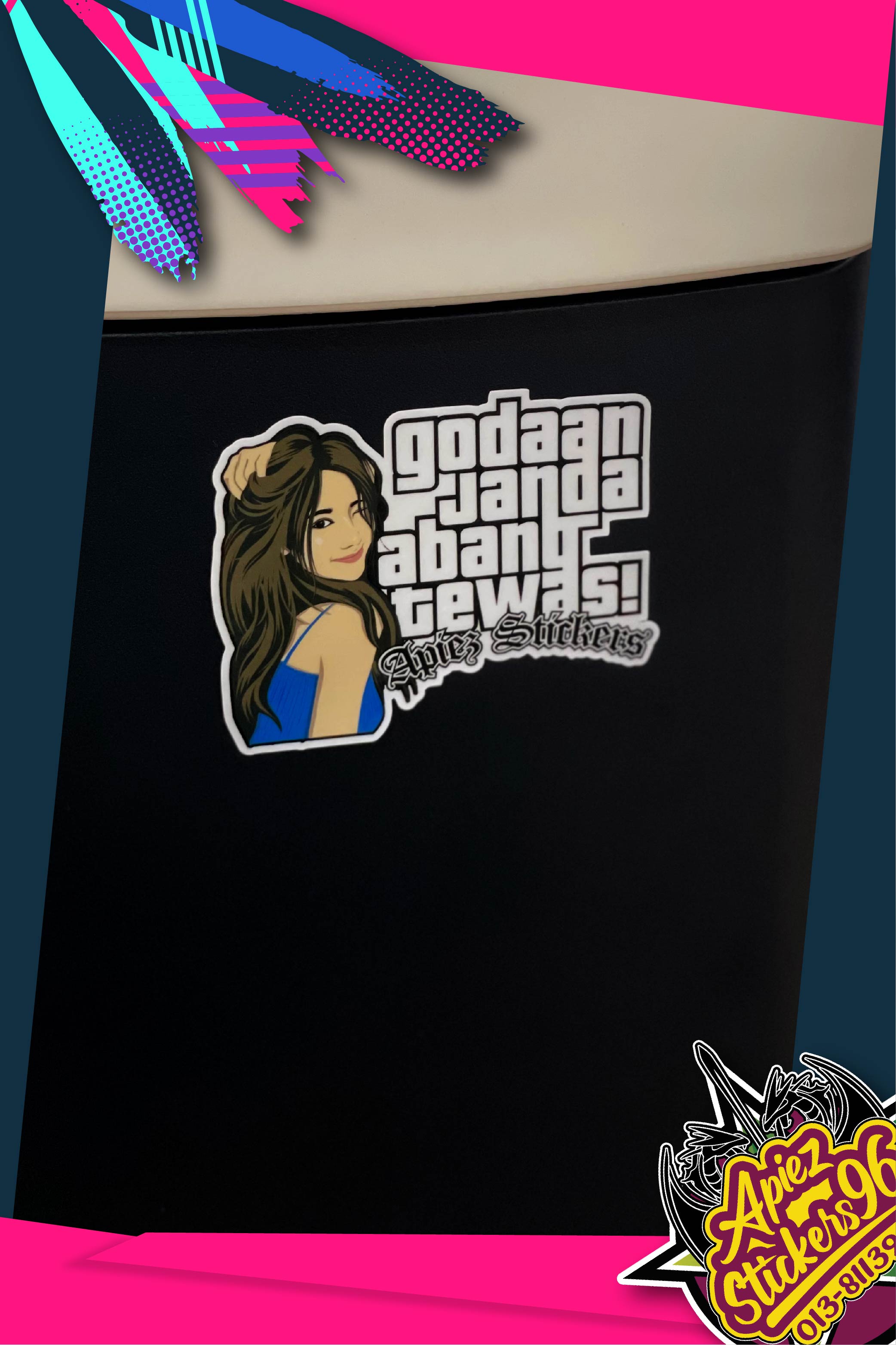 Sticker godaan janda abang tewas / Sticker Motor / Sticker Kereta ...
