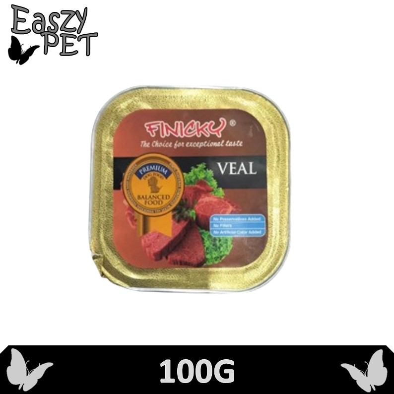 Finicky Premium Dog Can Food Alutray 100g (Veal , Tender Chicken ...
