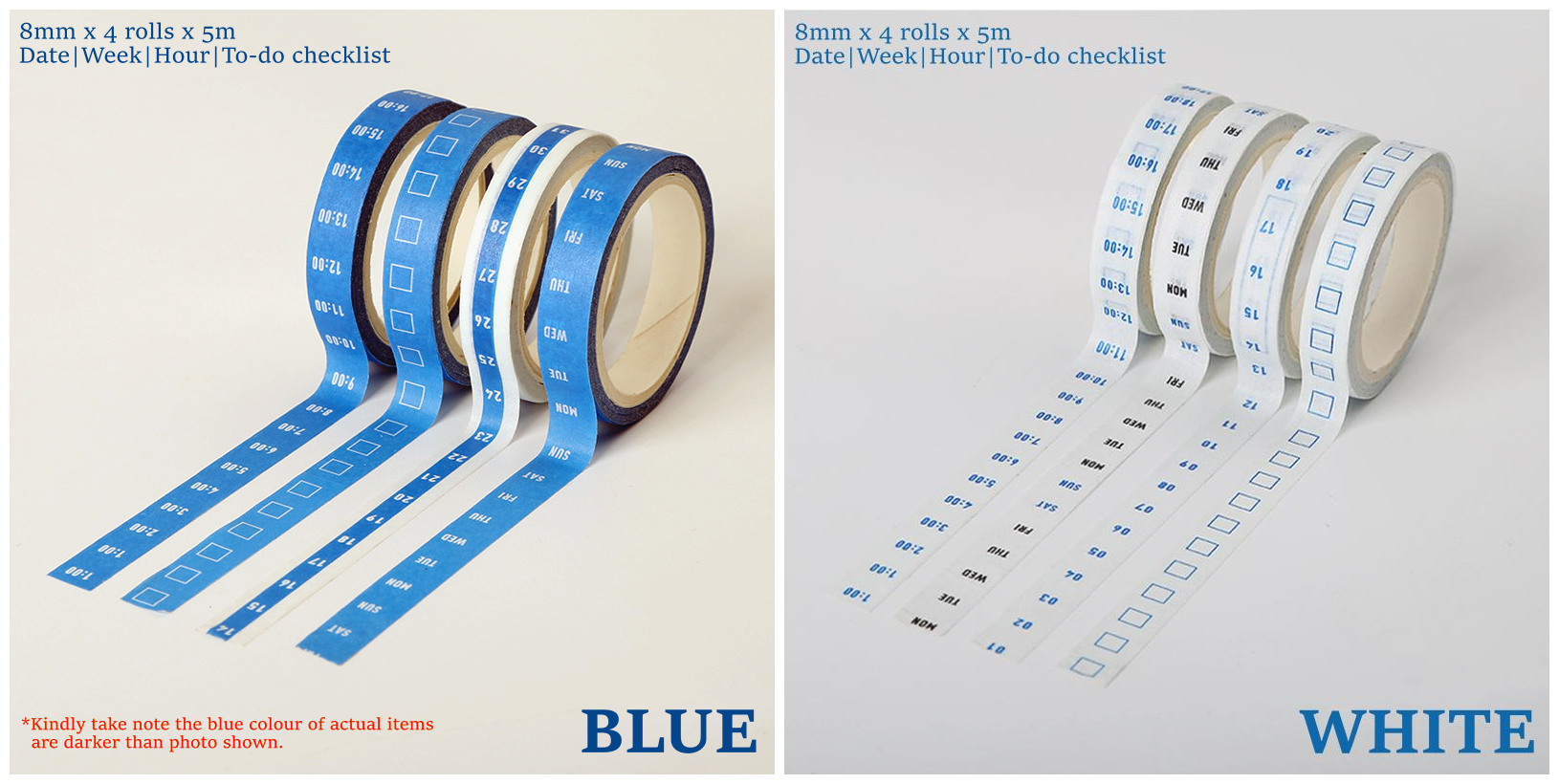 INS Minimalist Planner Washi Masking Tape Set Date Week Time To-do ...