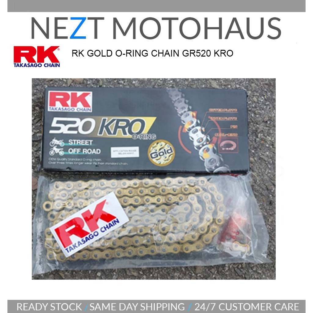 RK 520 ORING O-RING CHAIN RANTAI 500cc HEAVY DUTY 120L GOLD / BIASA R25 ...