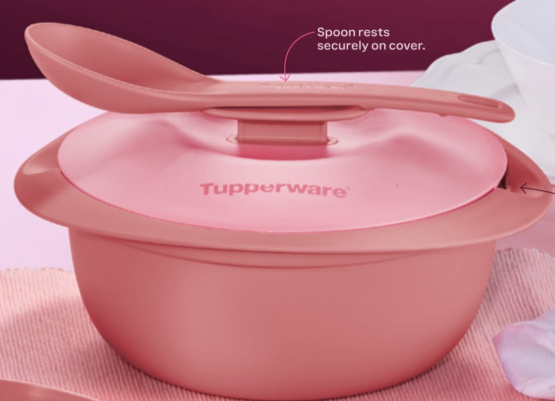 Tupperware Blossom Round Server 1.6L with Serving Spoon (Microwaveable ...