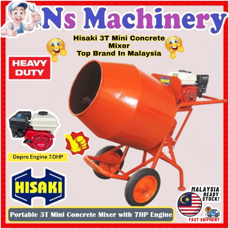 Hisaki/Toku Concrete Mini Mixer YMM350 C/W Depro Engine/Hisaki 3T Mini ...