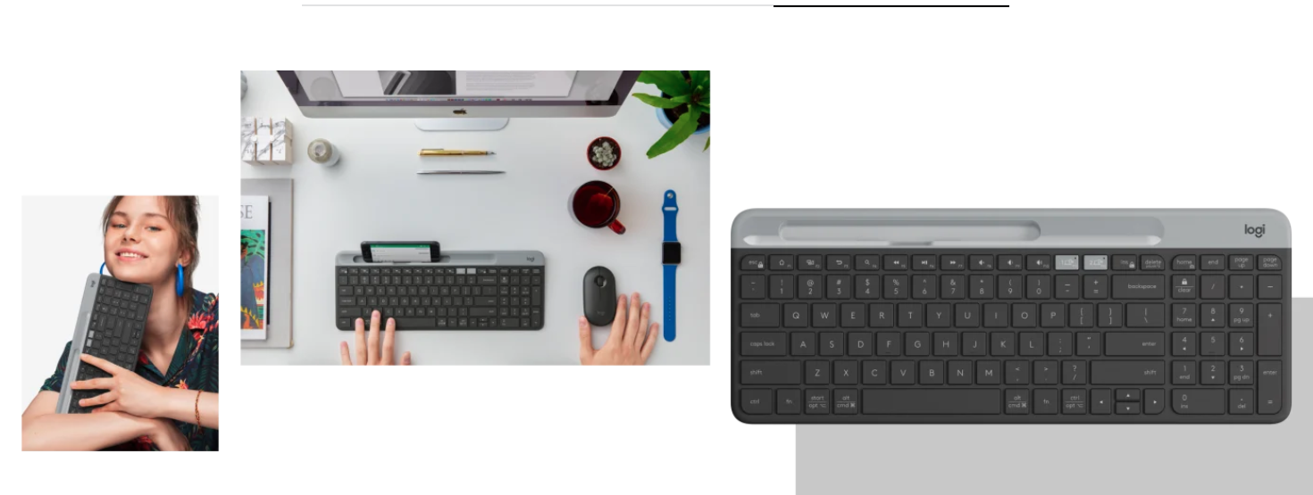 LOGITECH K580 BLUETOOTH SLIM MULTI DEVICE WIRELESS KEYBOARD WITH ...
