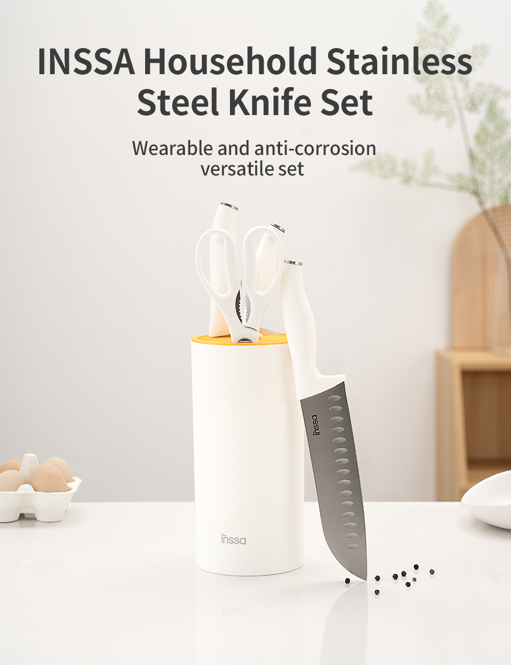 Simplus Knife Set | 5Pcs Stainless Steel Blade丨Cutting Meat Vegetables ...