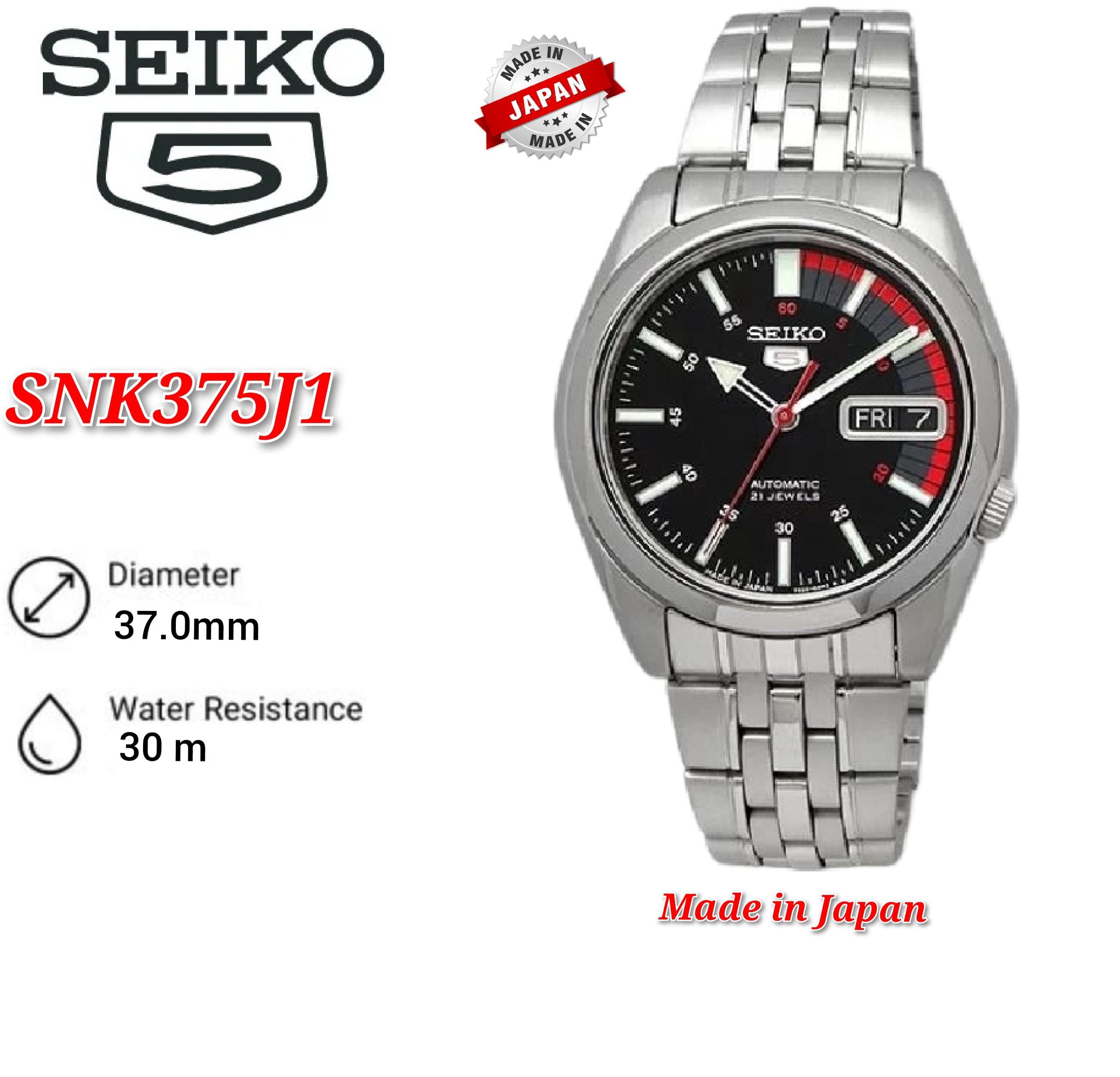 Seiko 5 Automatic Japan Made 21 Jewels SNK375J1 Men s Watch SNK375. Shopee Malaysia
