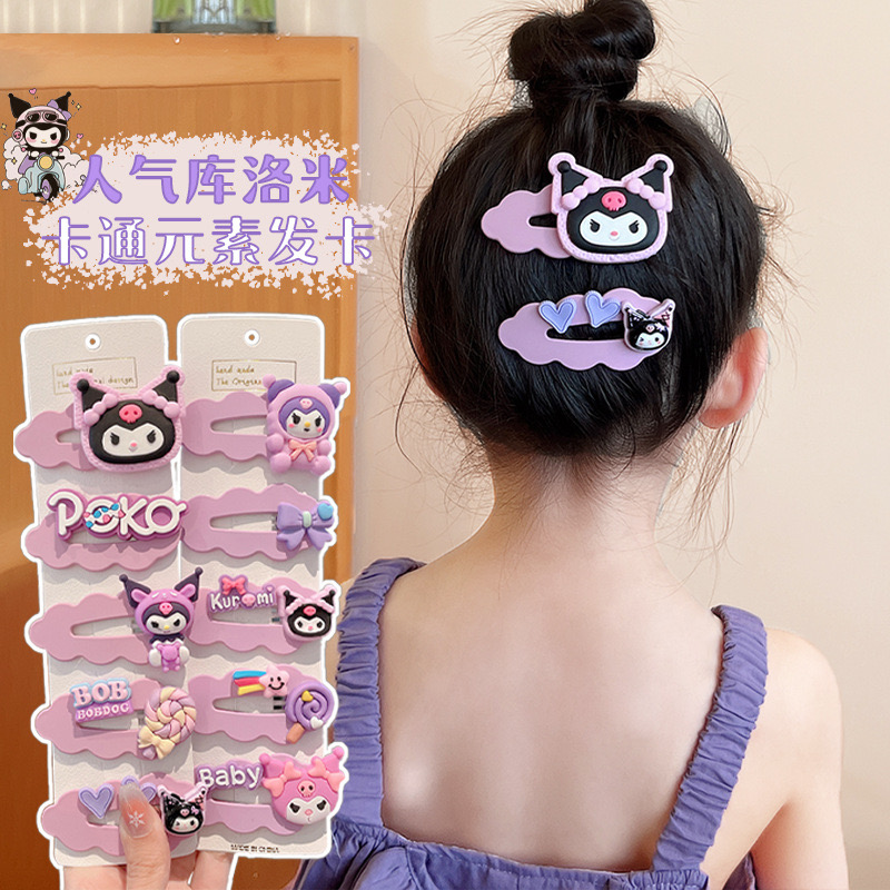 Children Hairpin 5pcs/set Baby Cute Cartoon Hairpin Girl Kuromi Melody ...
