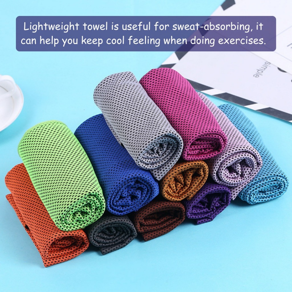 KEAFOLS Lot de 6 serviettes rafraîchissantes pour le cou et le visage, 101,6 x 30,5 cm, serviettes de sport douces et respirantes en microfibre pour yoga, gym, entraînement, course à pied, golf