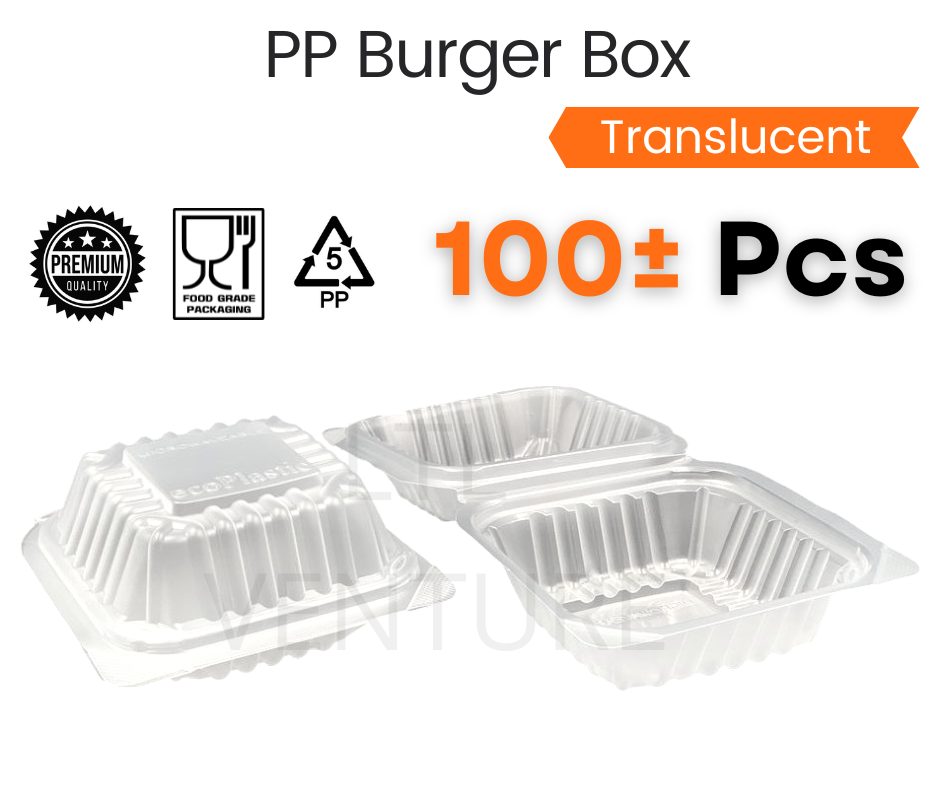 100 Pcs PP Burger Box Disposable Plastic Food Box OKID/TOLI With Locks ...