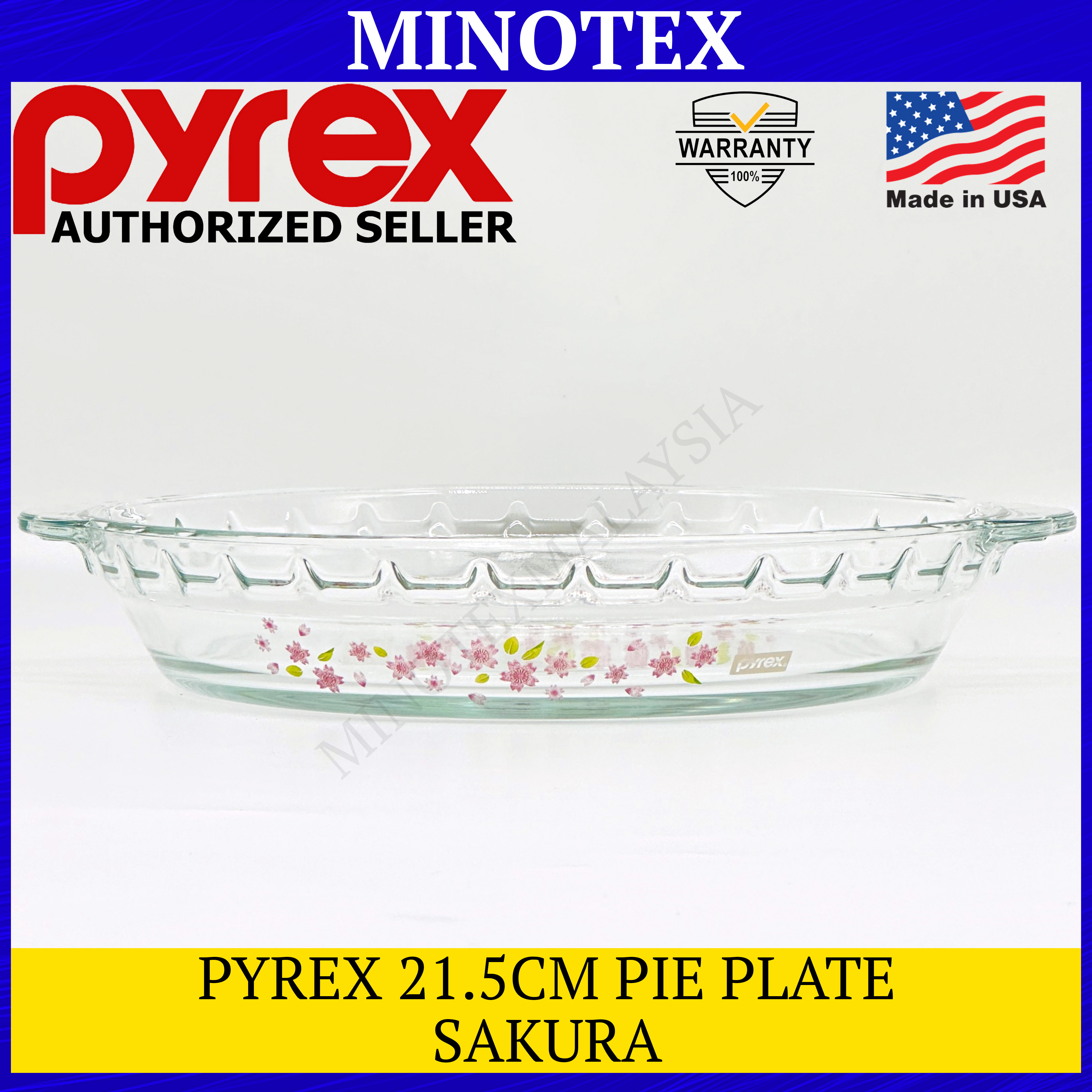 Pyrex 21.5cm Pie Plate Heat Resistant Borosilicate Glass/ Mangkuk Pyrex ...